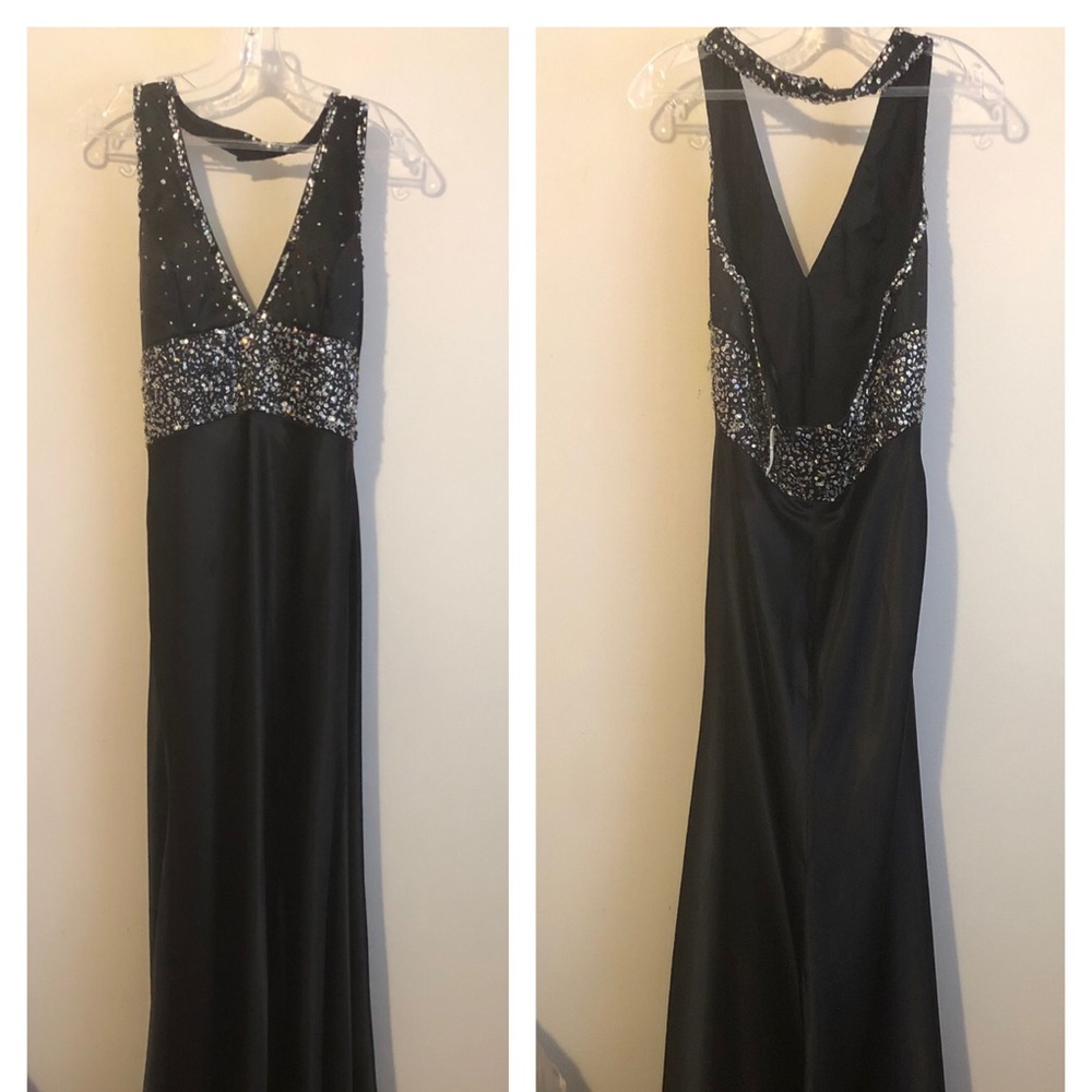 Formal prom dress halter black 11/12